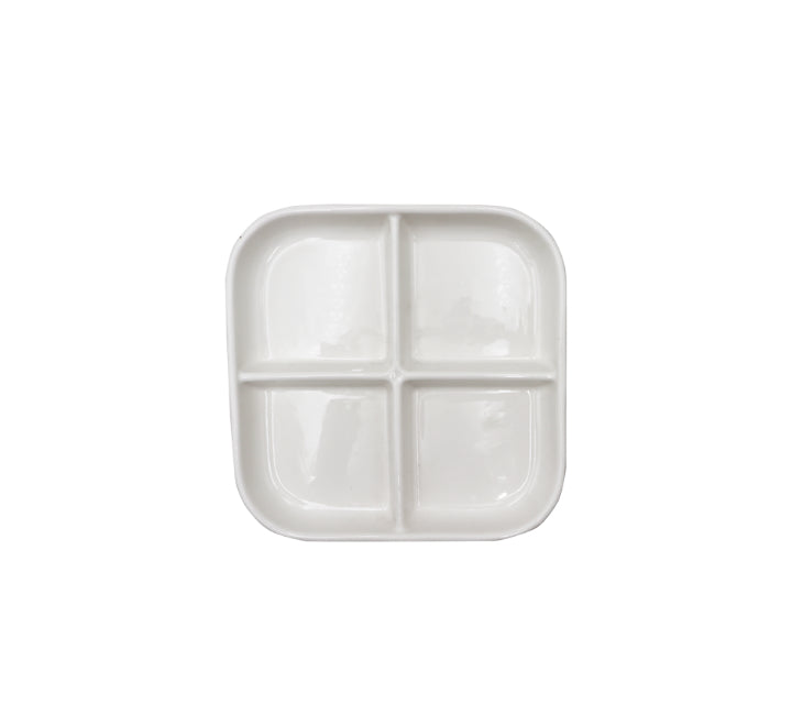 4 Division Ceramic Snack Serving Platter