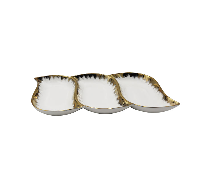 Division Ceramic Snack Serving Platter