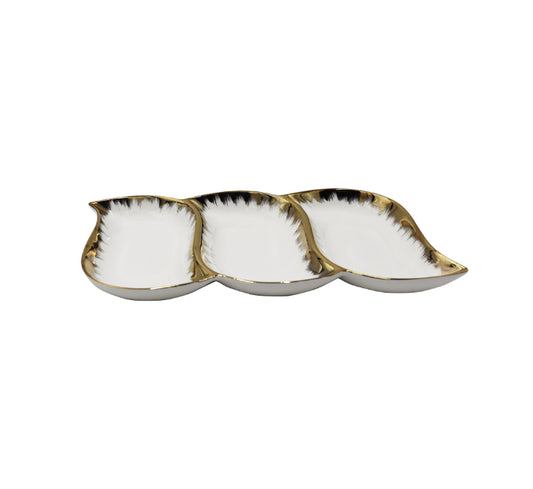 Division Ceramic Snack Serving Platter