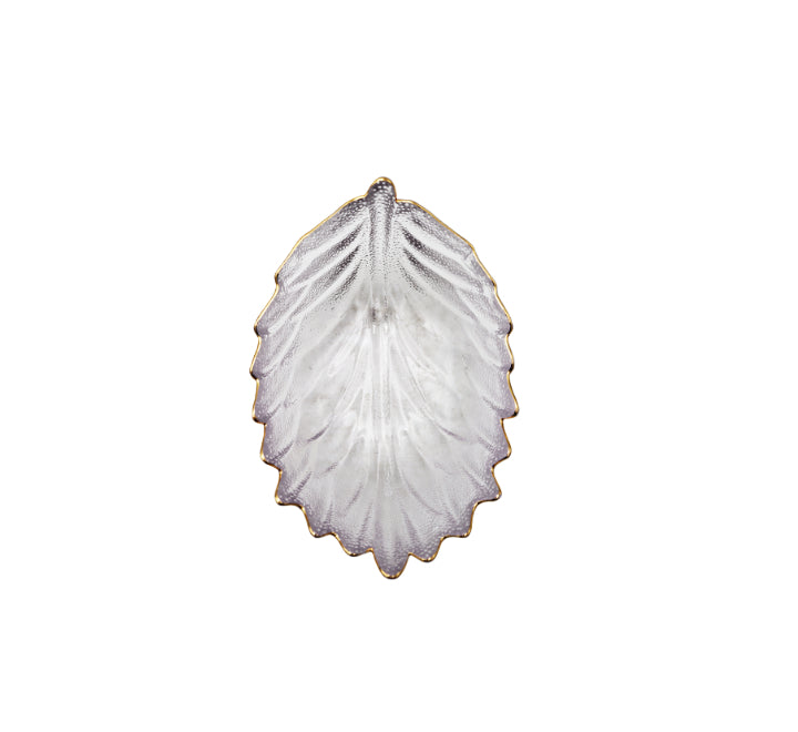Glass Leaf Shaped Salad Bowl