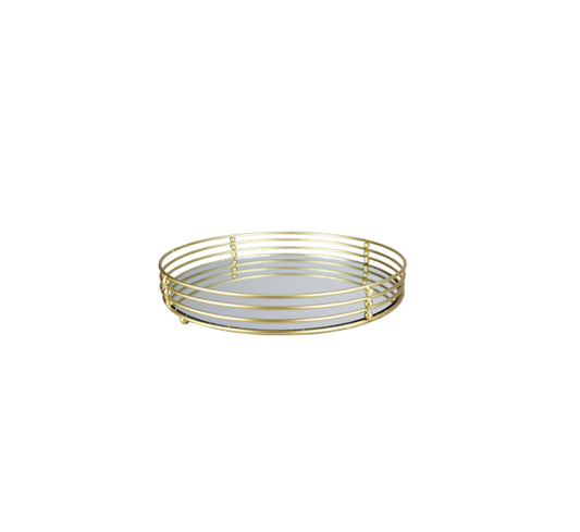 Round Gold Mirror Tray