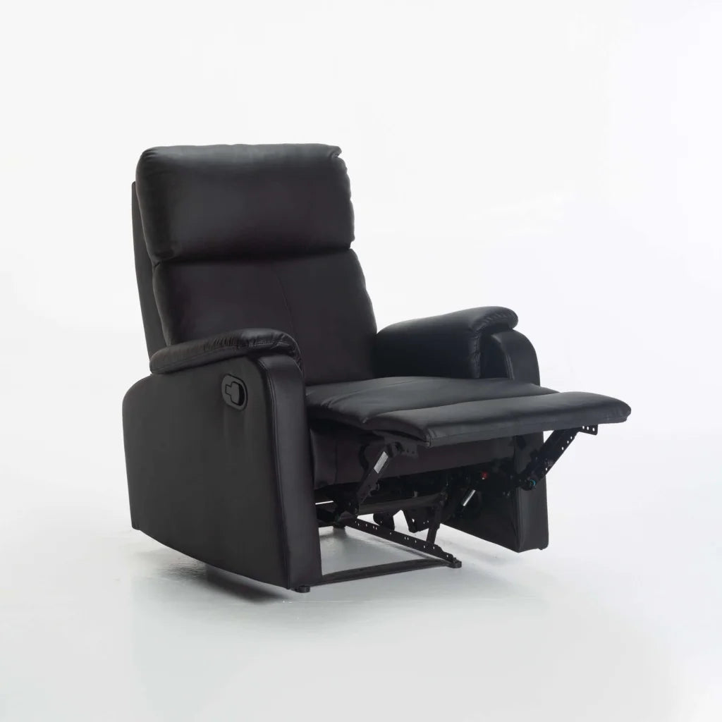 Chabra Leather Touch Armchair Recliner - Black