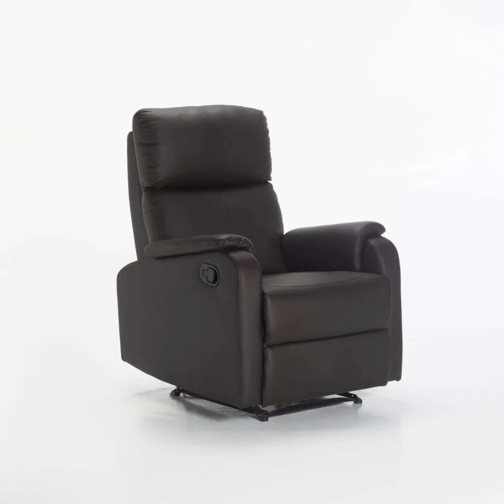 Chabra Leather Touch Armchair Recliner - Brown