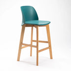 Chartreuse Wooden Leg Kitchen Stool - Teal