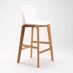 Chartreuse Wooden Leg Kitchen Stool - White