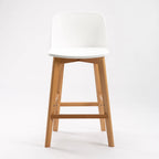 Chartreuse Wooden Leg Kitchen Stool - White