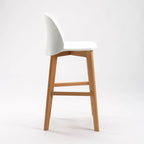 Chartreuse Wooden Leg Kitchen Stool - White