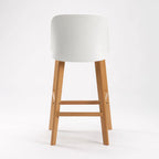 Chartreuse Wooden Leg Kitchen Stool - White