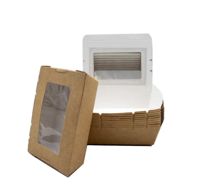Kraft Paper Food Container with Window 10s