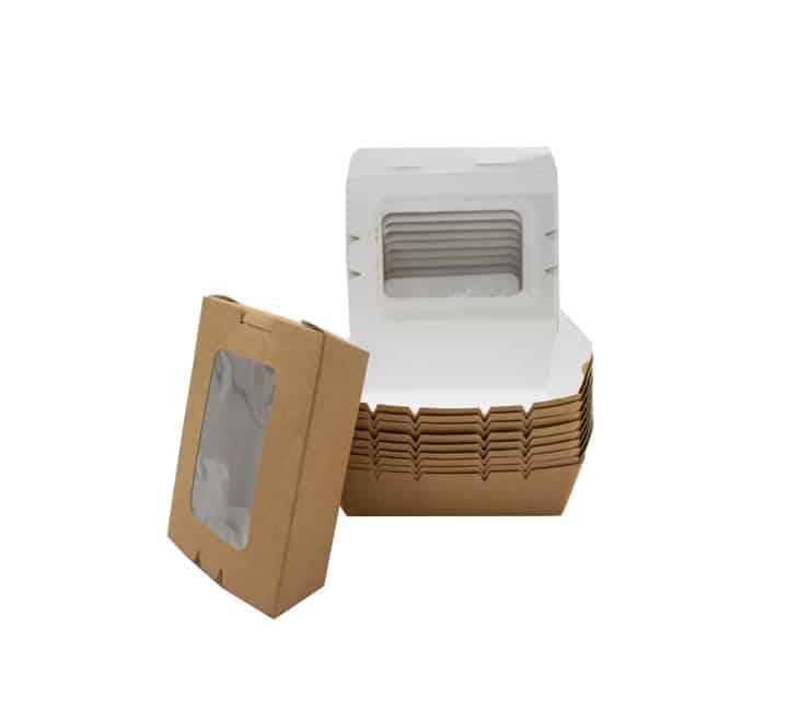 Kraft Paper Food Container with Window 10s