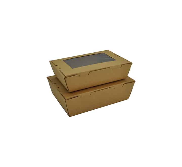 Kraft Paper Food Container with Window 10s