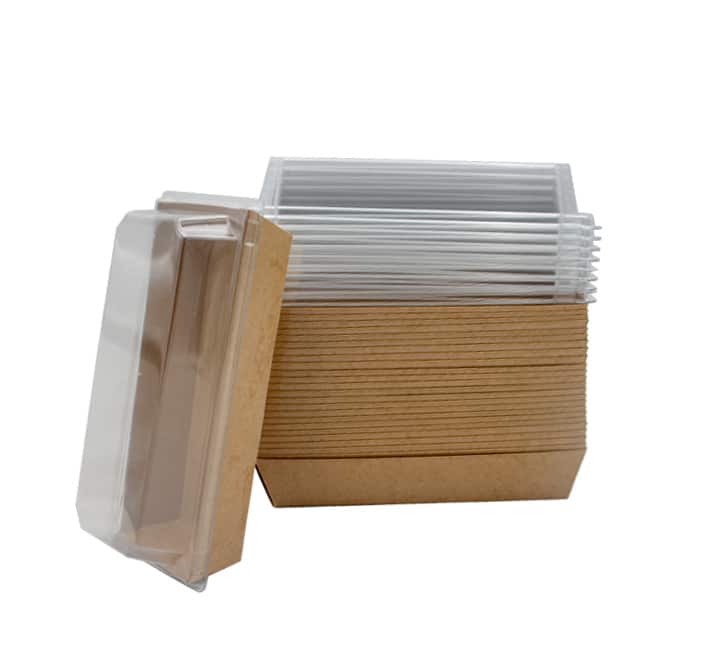Kraft Paper Box with Clear Lid (25s)
