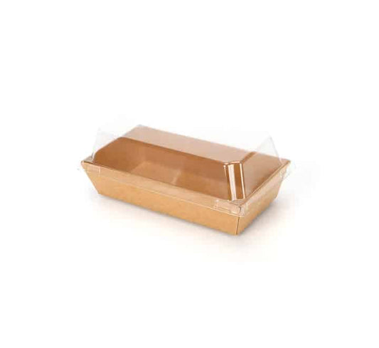 Kraft Paper Box with Clear Lid (25s)