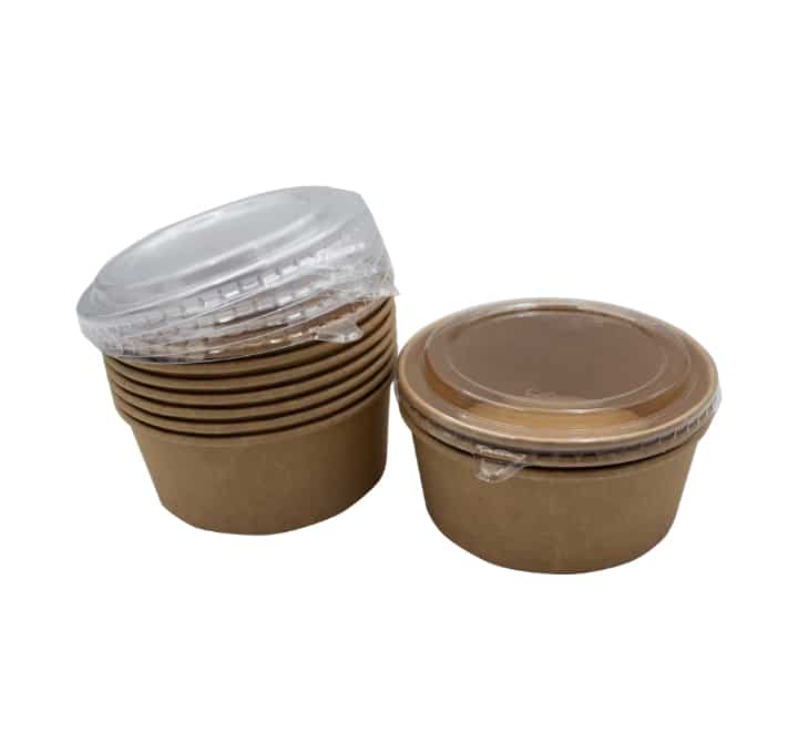 Bucket Brown Container Clear Lid 750ml