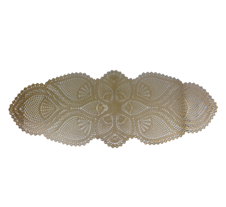 Gold Crotchet Pattern Table Mat 95x35cm