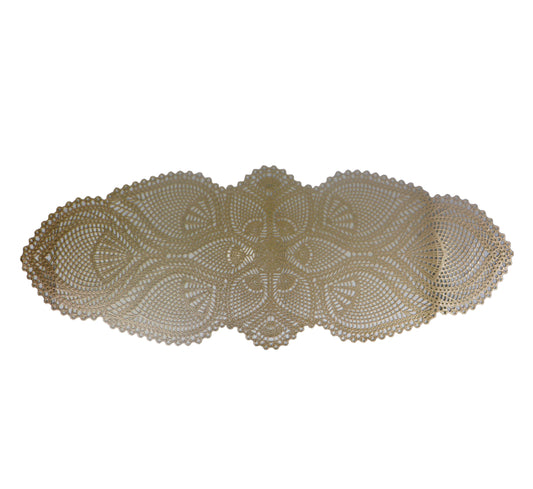 Gold Crotchet Pattern Table Mat 95x35cm