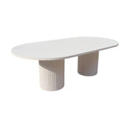 White Ripple Pillar Table 2.4m
