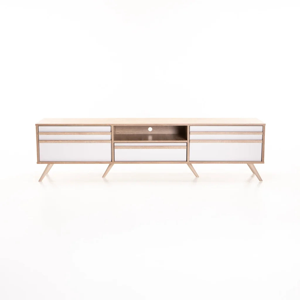 Delicata 180cm 2 Door 1 Drawer TV Unit - Light Oak