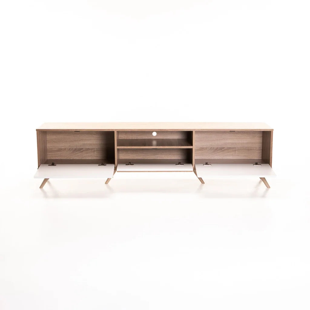 Delicata 180cm 2 Door 1 Drawer TV Unit - Light Oak