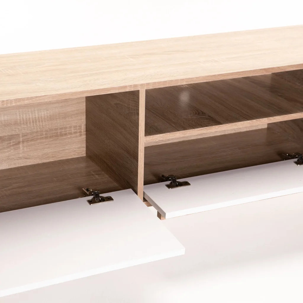 Delicata 180cm 2 Door 1 Drawer TV Unit - Light Oak