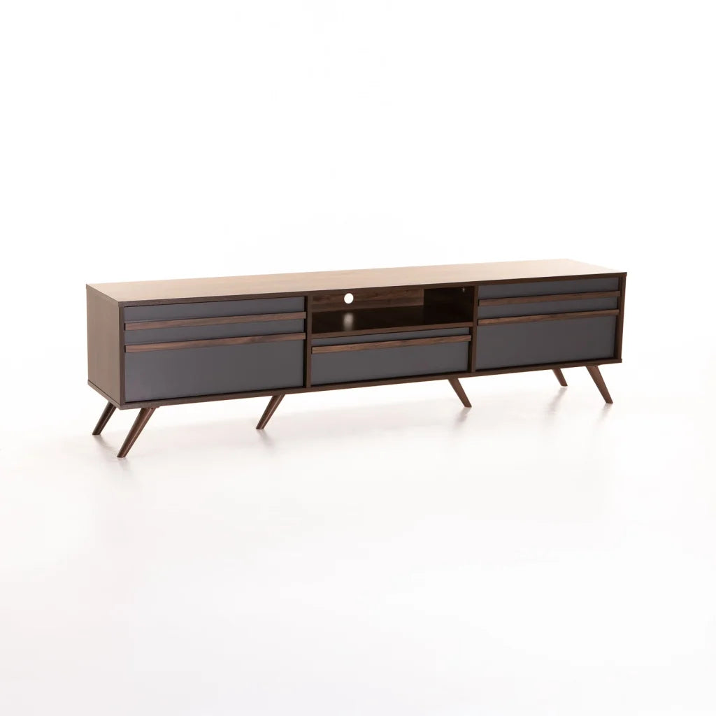 Delicata 180cm 2 Door 1 Drawer TV Unit - Walnut
