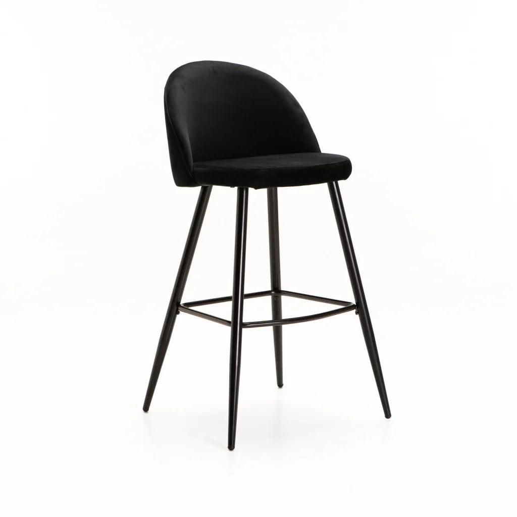 Extreme Velvet  Barstool - Black