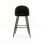 Extreme Velvet  Barstool - Black