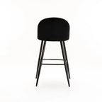Extreme Velvet  Barstool - Black