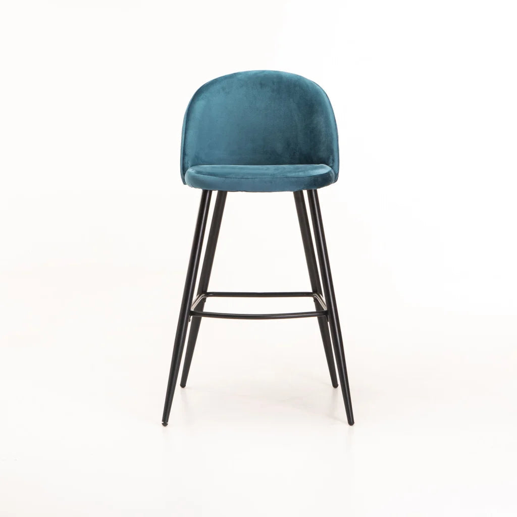 Extreme Velvet  Barstool - Blue