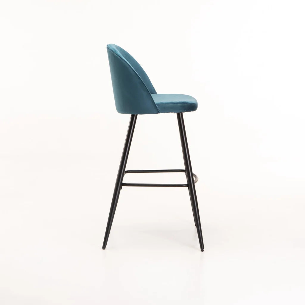 Extreme Velvet  Barstool - Blue