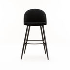 Extreme Velvet Kitchen Stool - Black