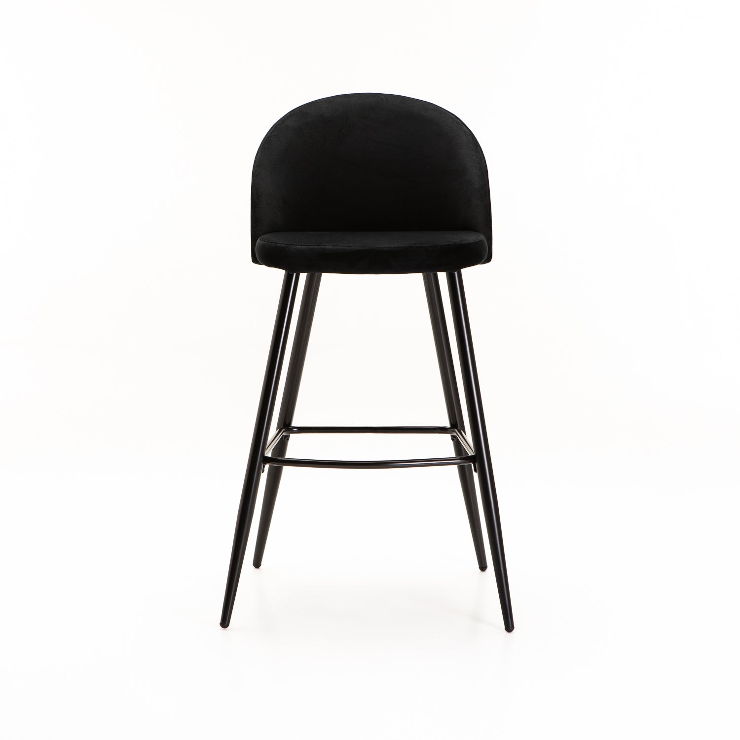 Extreme Velvet Kitchen Stool - Black