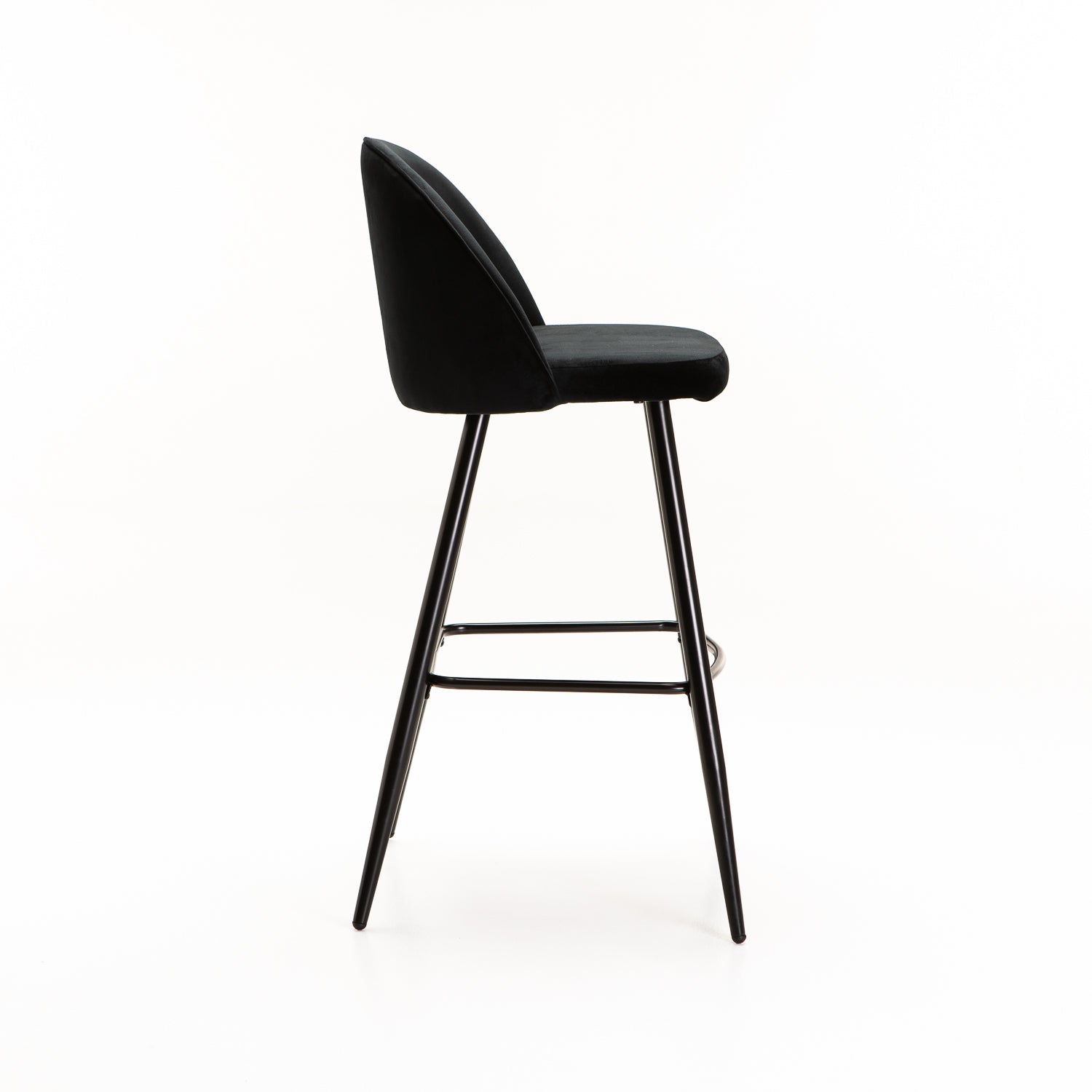 Extreme Velvet Kitchen Stool - Black