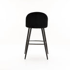 Extreme Velvet Kitchen Stool - Black