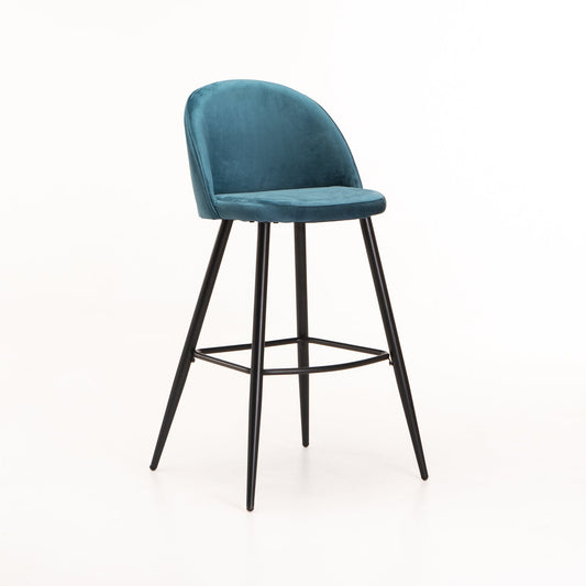 Extreme Velvet Kitchen Stool - Blue