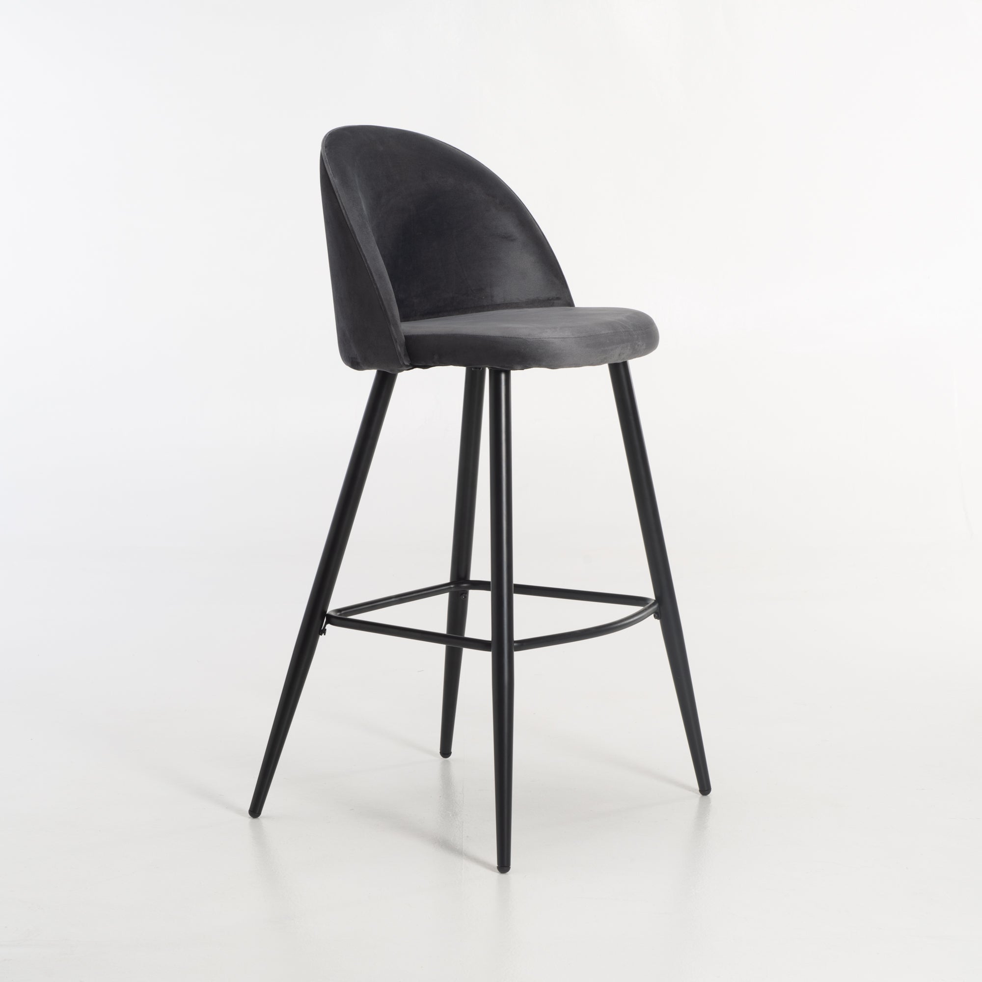 Extreme Velvet Kitchen Stool - Grey