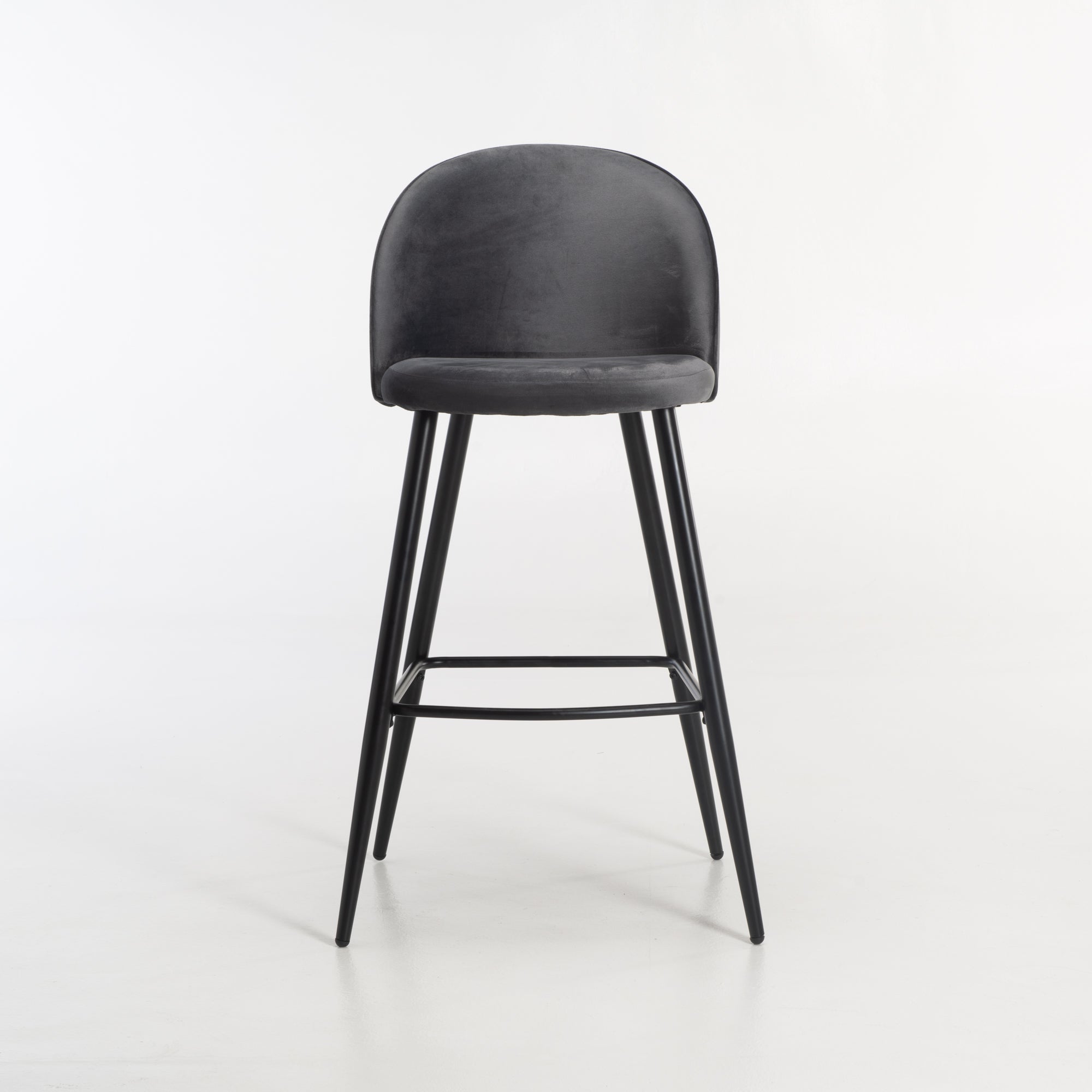 Extreme Velvet Kitchen Stool - Grey