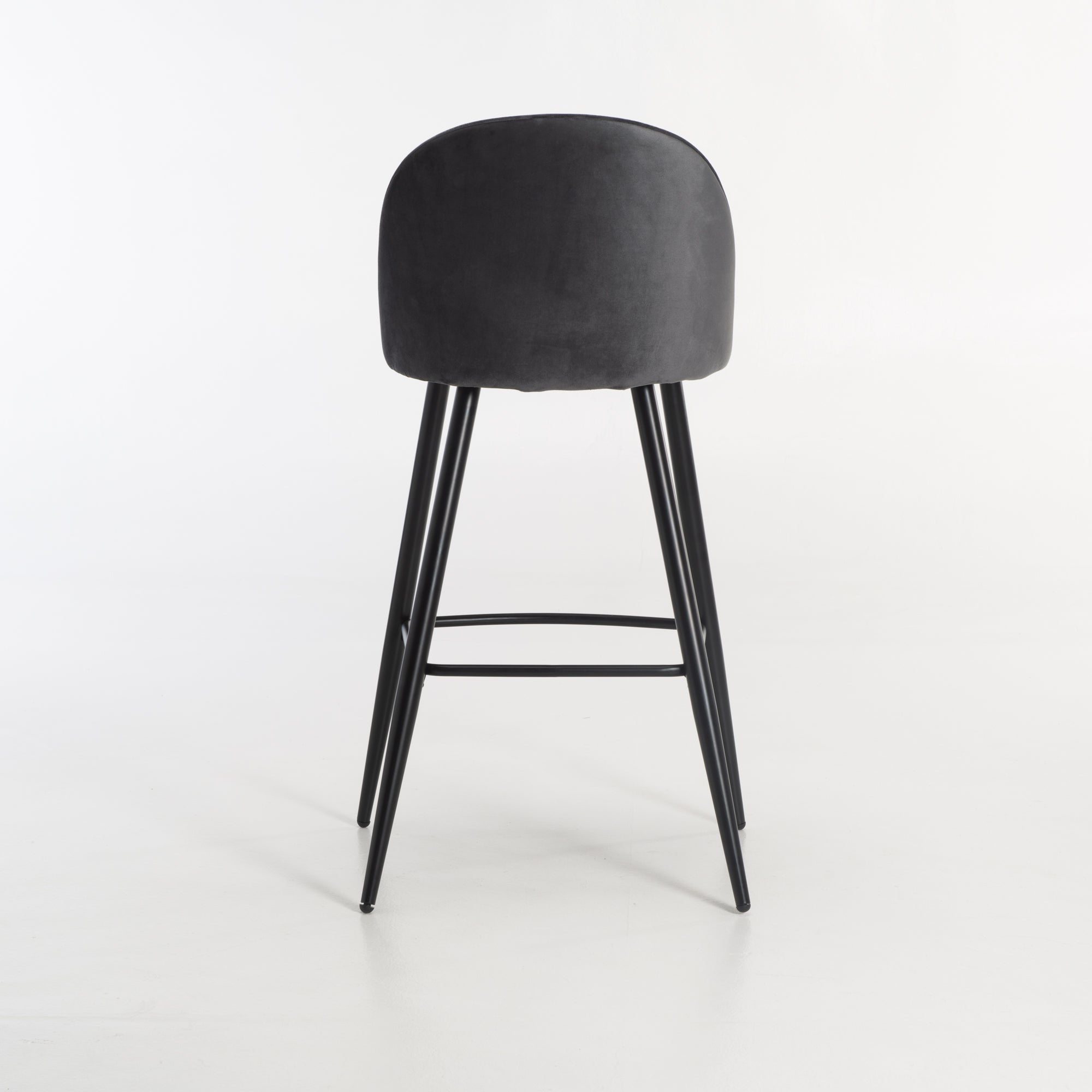 Extreme Velvet Kitchen Stool - Grey