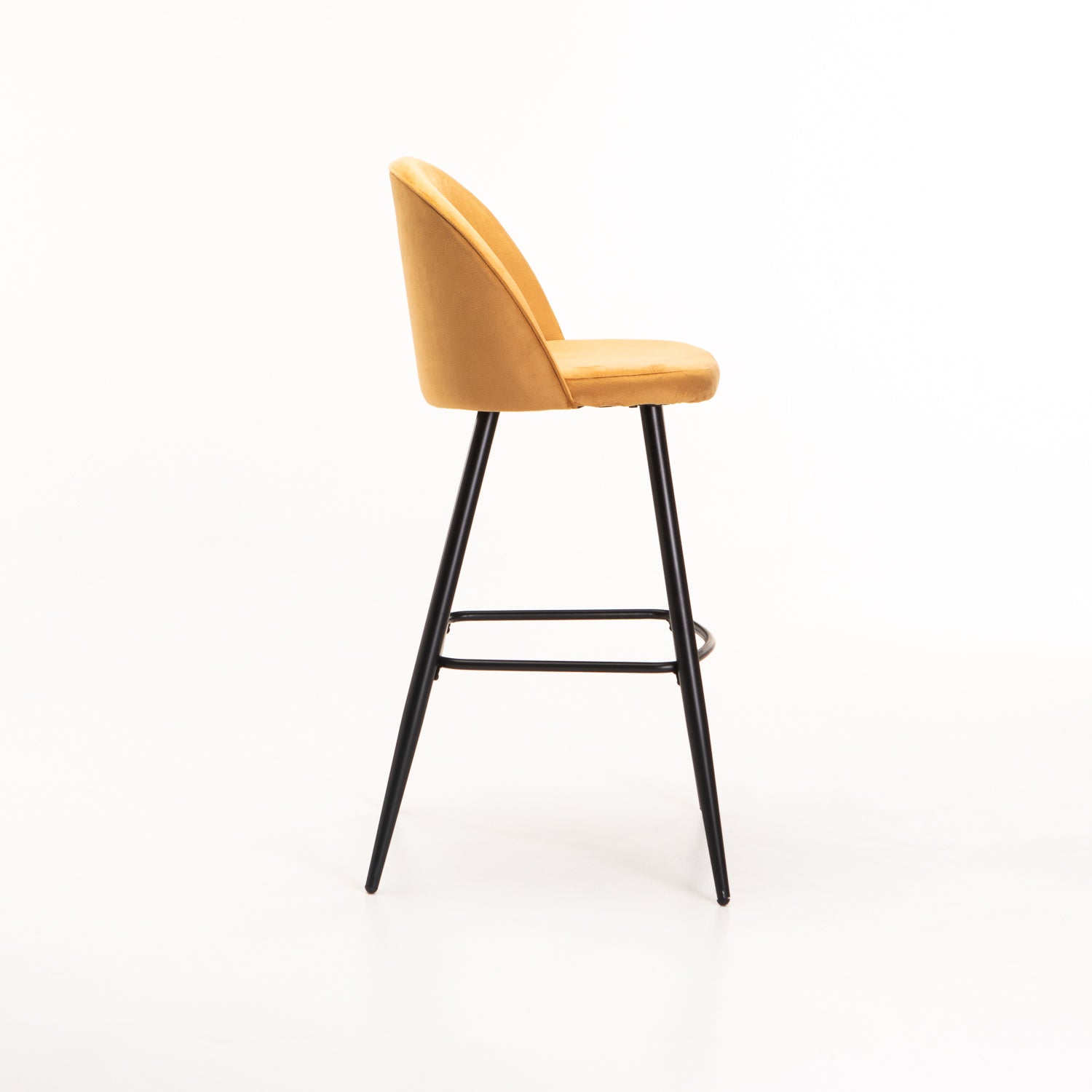 Extreme Velvet Kitchen Stool - Mustard