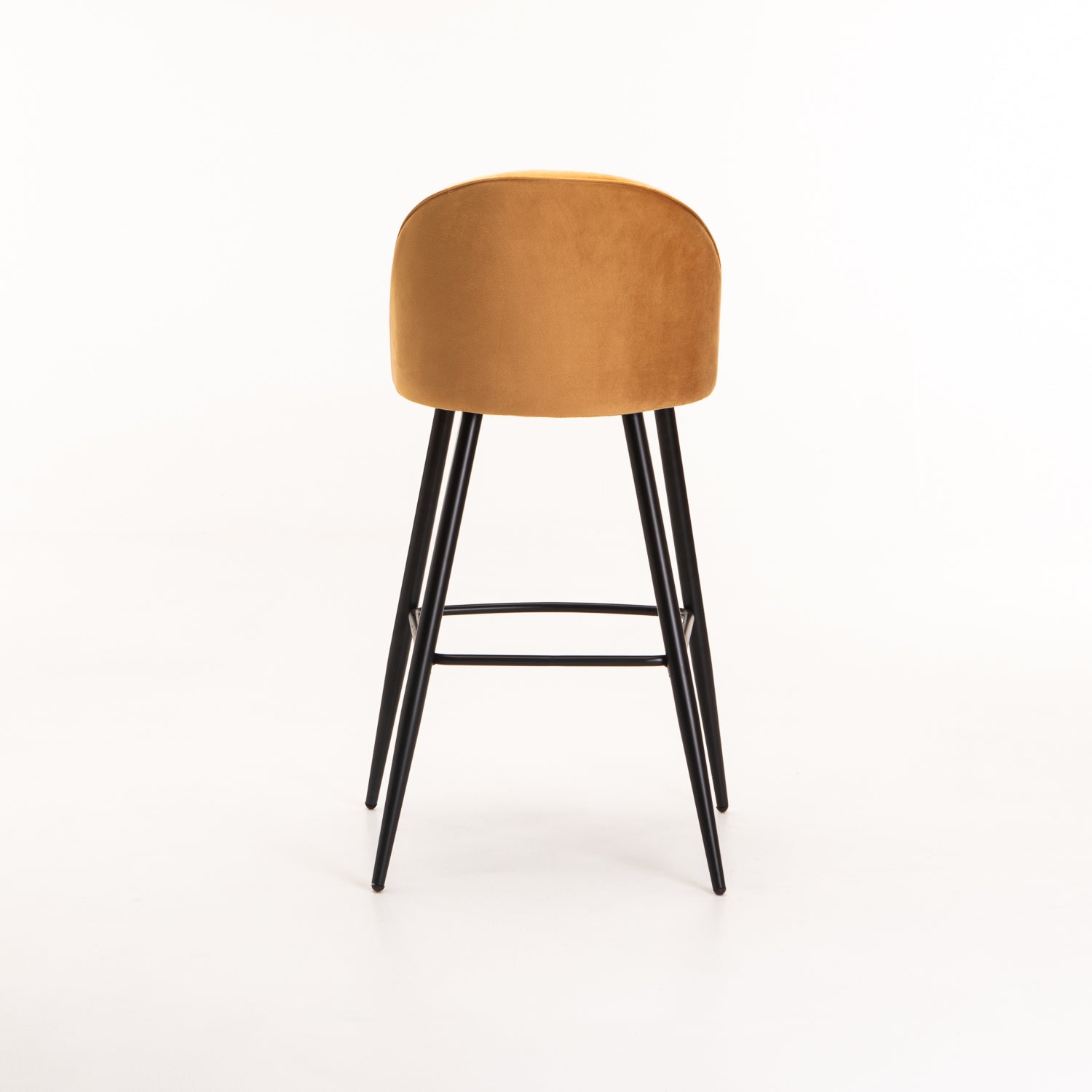 Extreme Velvet Kitchen Stool - Mustard