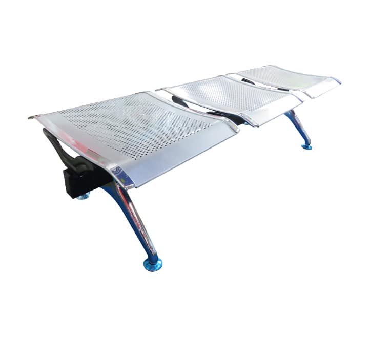 3 Seater Flash Silver Waiting Area Bench