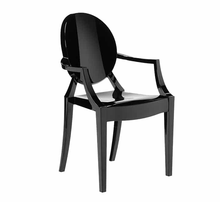 Black Replica Ghost Arm Chair