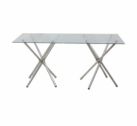 Rectangular glass table
