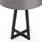 Gael  Black Metal Base - Grey Fabric Shade