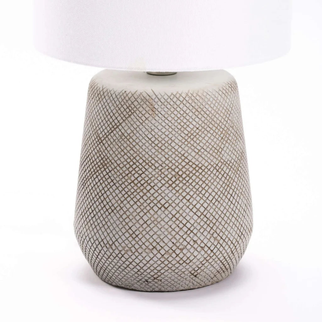 Giovanni Crossed Ceramic Base - Cream Fabric Shade