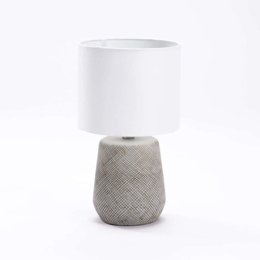 Giovanni Crossed Ceramic Base - Cream Fabric Shade