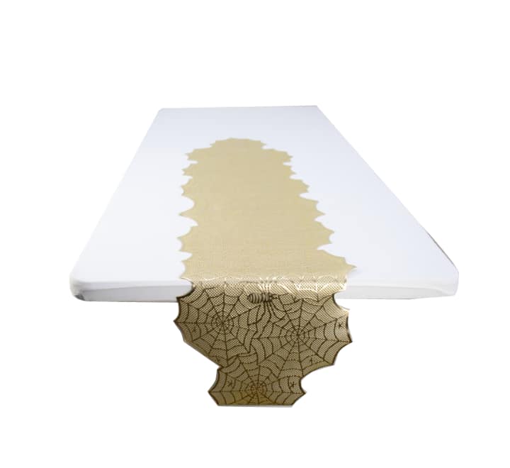 Table Runner Spider Web Pattern Gold
