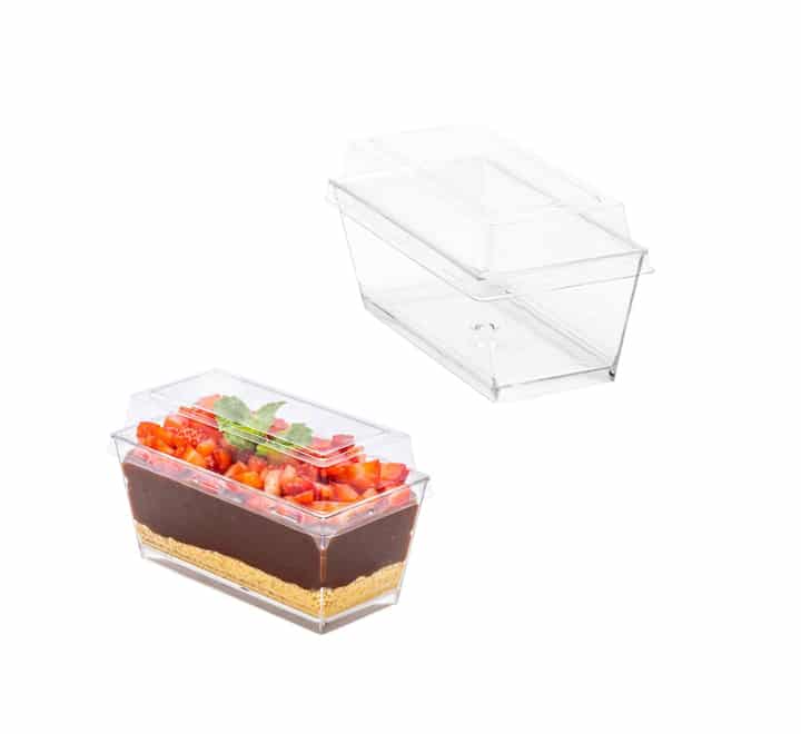 Rect Dessert Cups with Lids 12pc