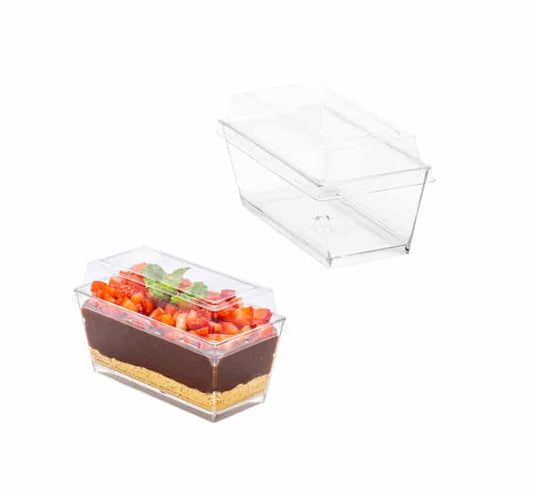 Rect Dessert Cups with Lids 12pc