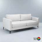 Haben Fabric 3 Seater Couch - Cream/Black Leg